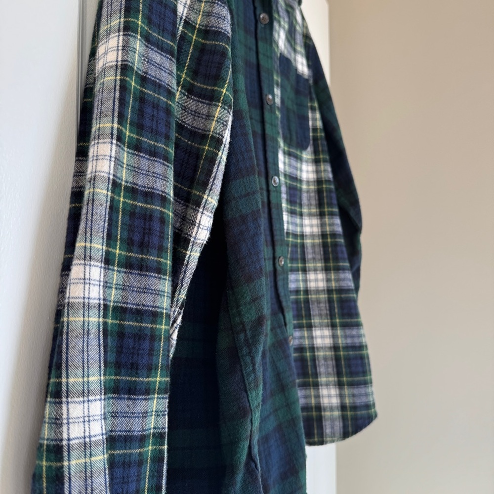 L.L.BEAN Women’s Scotch Plaid Flannel Colorblock Button Down Shirt, Size XL EUC! - Picture 3 of 10
